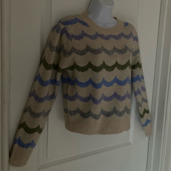 Dreamers By Debut Wavy Pattern Crewneck Sweater Size S - Picture 2 of 8